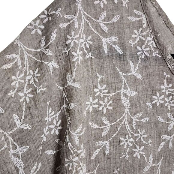 mts Top Tan Embroidered 100% Cotton Lightweight Oversized Western Boho Cowgirl S - Picture 5 of 5